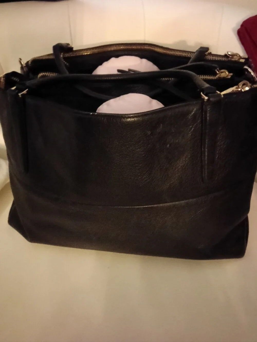 Coach Borough Black LARGE Leather Tote/Satchel CREED- M1369-28129 Hangtag Incl.